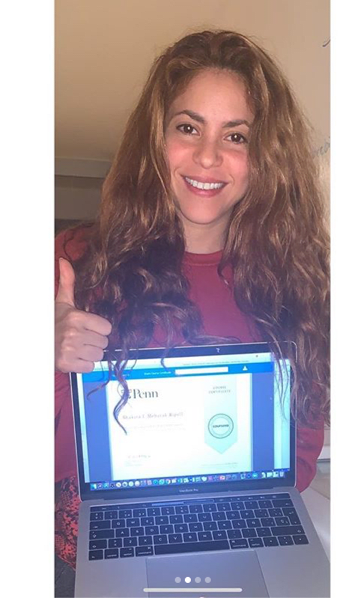 shakira, celebrates online qualification