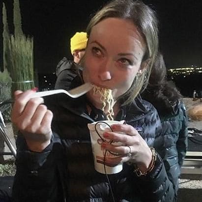 Olivia Wilde eating ramen