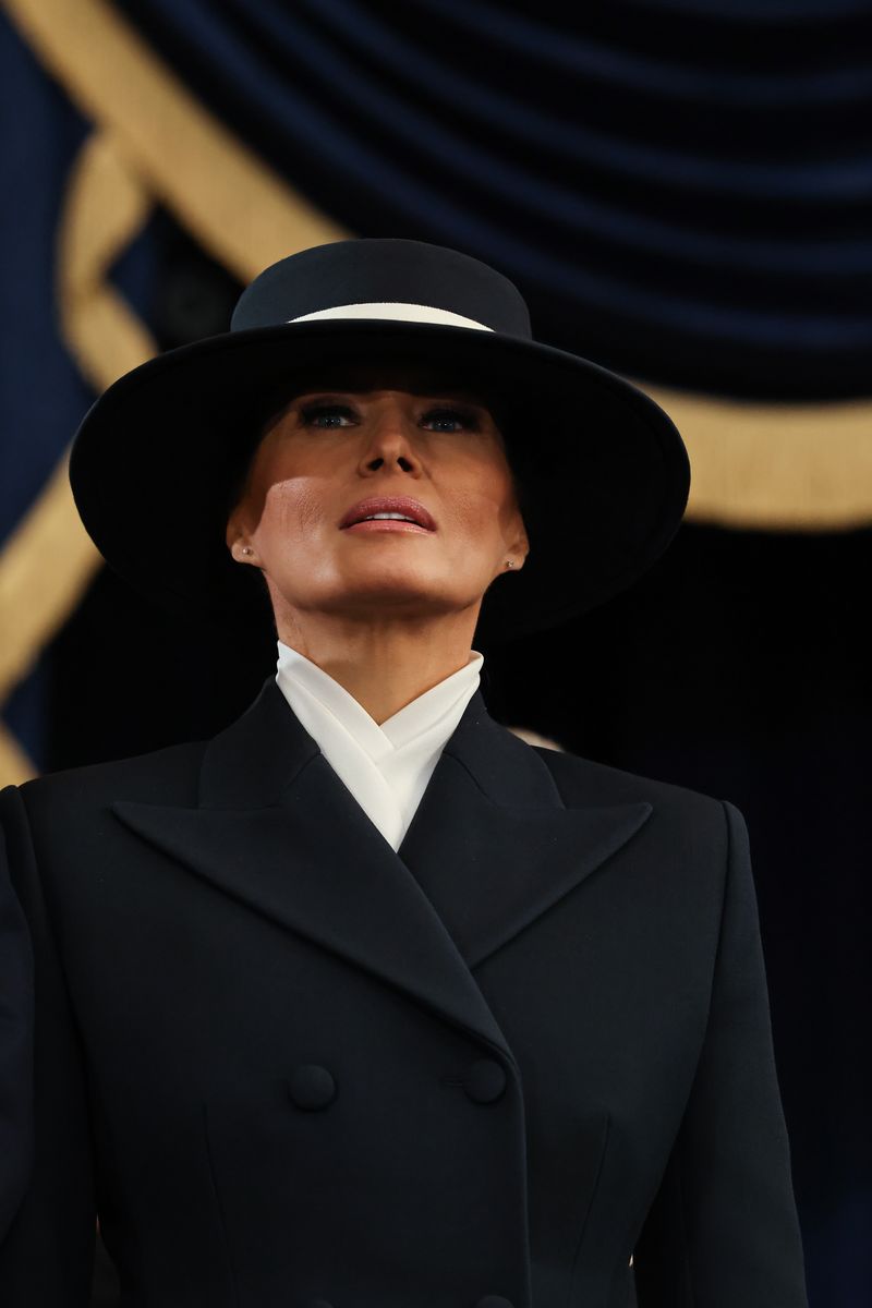 Melania Trump tops her elegant Inauguration Day look with a fabulous hat