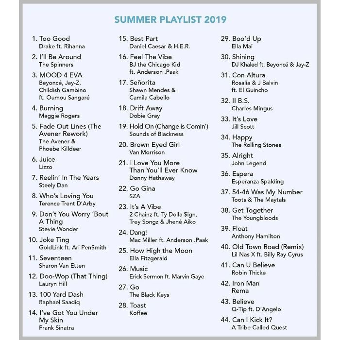 obama summer playlist