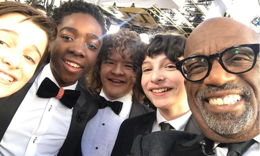 Al Roker was just one of the boys posing with Noah, Caleb McLaughlin, Gaten Matarazzo and Finn Wolfhard at the Globes. He admitted, "So excited to meet the cast of @Stranger_Things on @goldenglobes #redcarpet."
Photo: Instagram/@alroker