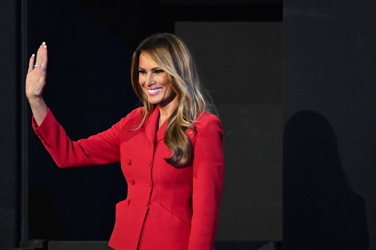 Melania Trump arrives on the fourth day of the Republican National Convention