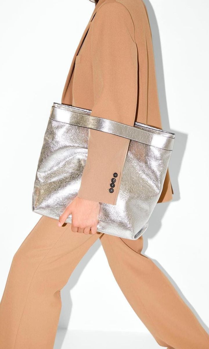 Zara Metallic Maxi Clutch