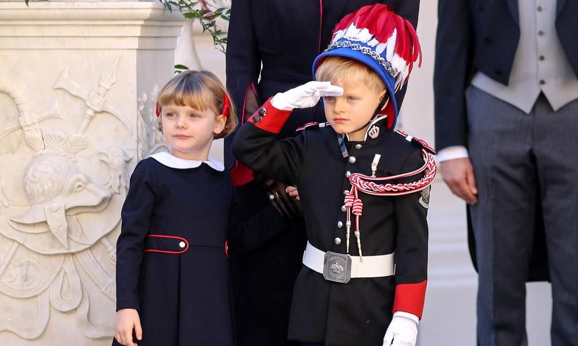 Gabriella complemented her twin brother Prince Jacques' uniform.