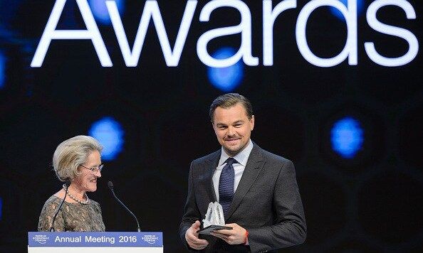 January 19: A man for a cause! Leonardo DiCaprio was presented with an award at the 22nd annual Crystal Awards in Switzerland.
<br>
Photo: Getty Images