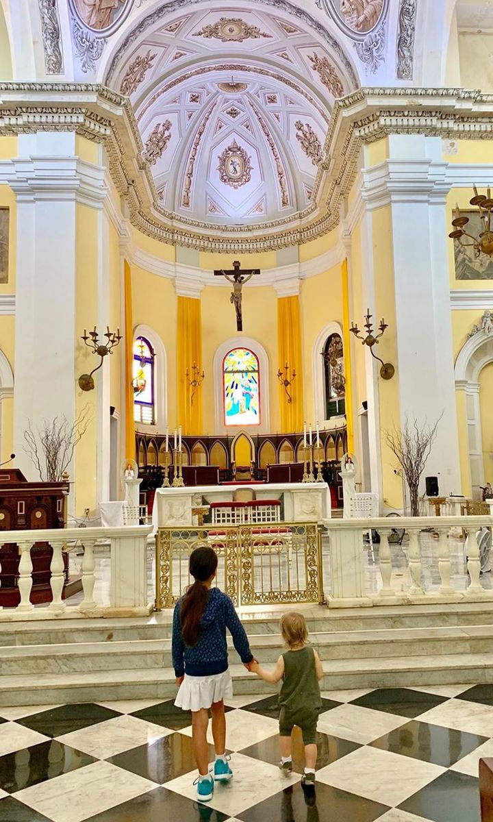 Roselyn Sanchez and her children in San Juan, PR