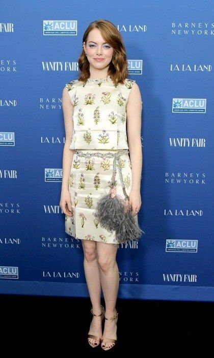 February 22: Emma Stone showed off her Hollywood style in a Giambattista Valli ensemble during the Vanity Fair and Barneys New York private dinner in celebration of <i>La La Land</i> in L.A.
Photo: Charley Gallay/Getty Images for Vanity Fair