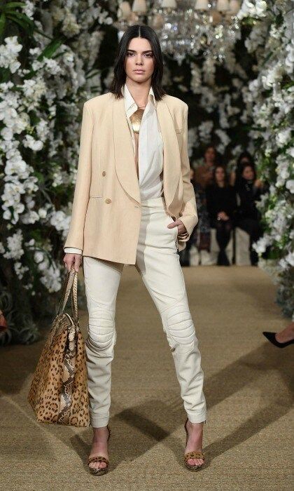 Kendall Jenner walked the runway during the Ralph Lauren fashion show.
Photo: Edward James/WireImage