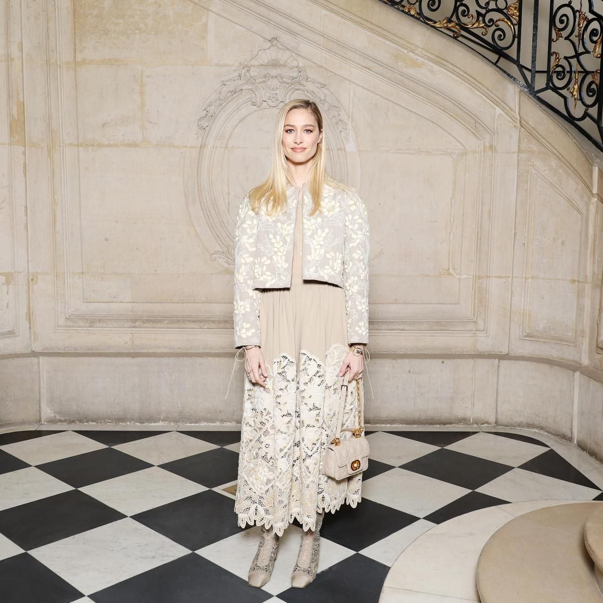 Dior ambassador Beatrice Borromeo looked tres chic at the fashion house's Haute Couture Spring/Summer 2024 show held at the Musee Rodin on Jan. 22.