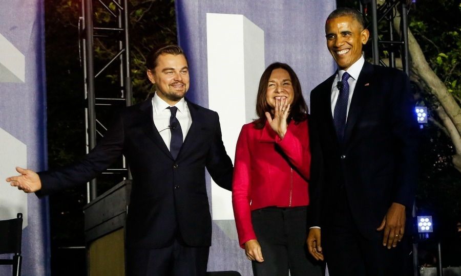 October 3: <a href="https://us.hellomagazine.com/tags/1/leonardo-dicaprio/"><strong>Leonardo DiCaprio</strong></a>, Dr. Katharine Hayhoe and <a href="https://us.hellomagazine.com/tags/1/barack-obama/"><strong>President Barack Obama</strong></a> talked about global warming and had some fun during their panel at the White House <i>South By South Lawn</i> festival in Washington, D.C.
Photo: Pool/Aude Guerrucci