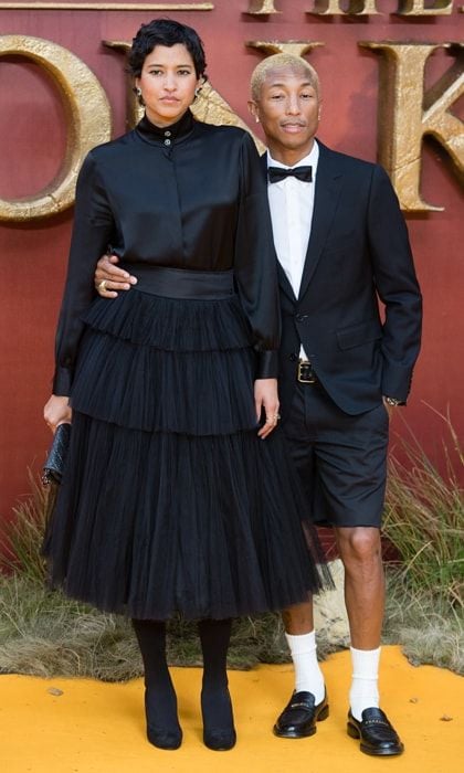 Pharrell Williams and wife Helen Lasichanh at The Lion King London premiere