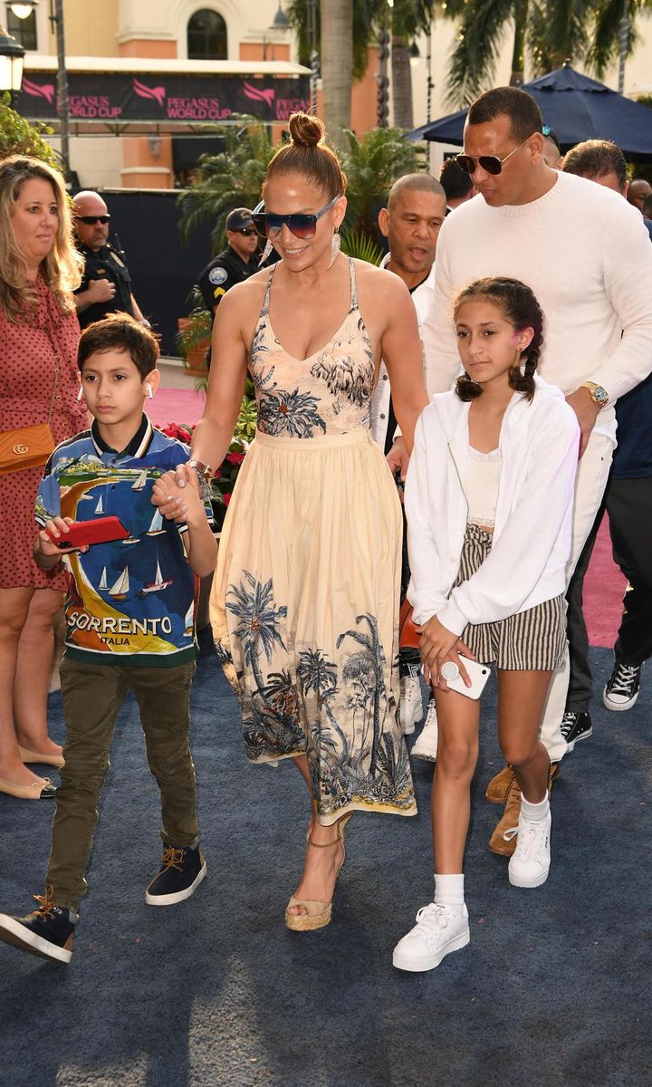 Jennifer Lopez with twins Max and Emme and Alex Rodriguez