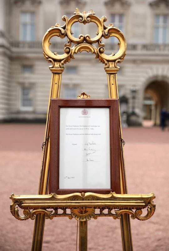 buckingham palace birth notice 1