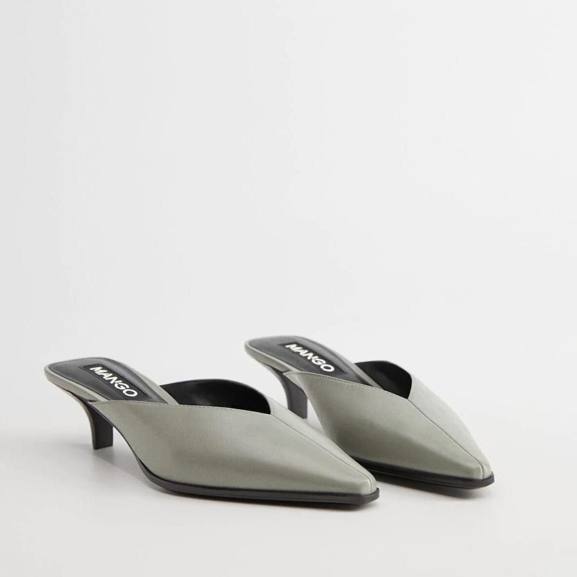 Heel leather mules by Mango