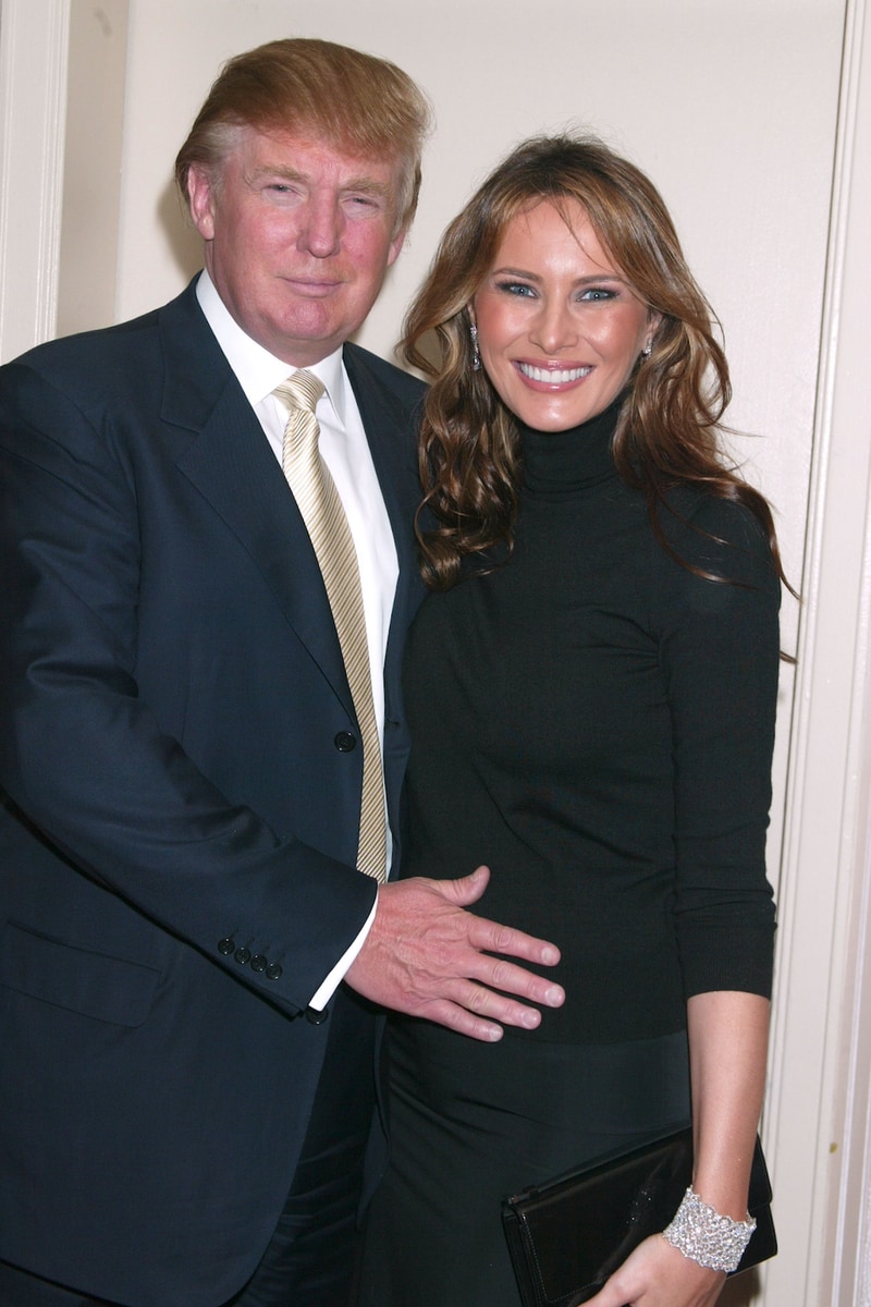 Donald Trump and Melania Trump who is pregnant during The 2005 IRTS Foundation Awards at Waldorf-Astoria in New York City, New York, United States. (Photo by Gregory Pace/FilmMagic)