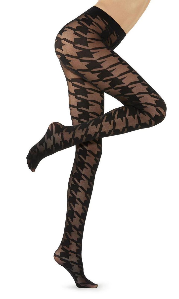 Houndstooth print tights