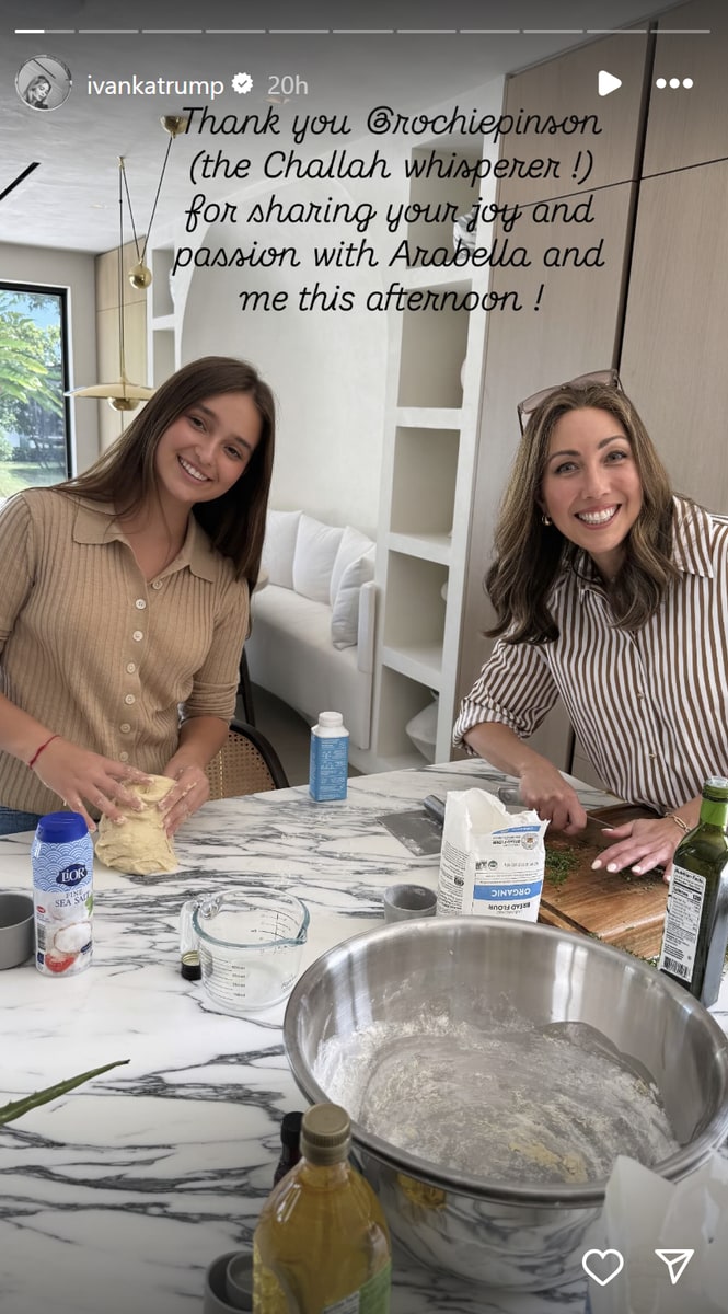 Ivanka recruited the help of a Challah expert to teach her daughter how to bake the bread