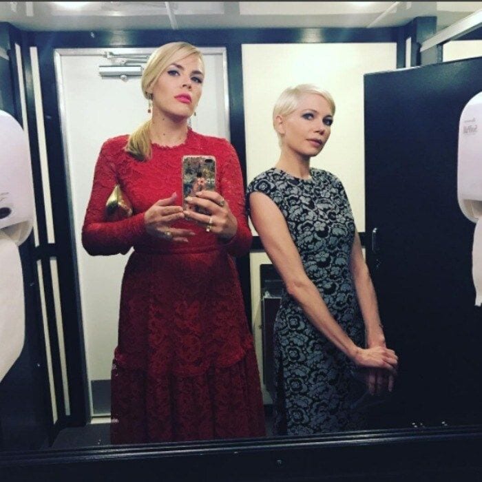 December 11: Busy Phillips couldn't resist a selfie moment with her best friend and best date Michelle Williams during the Critics Choice awards in Santa Monica.
Photo: Instagram/@busyphilipps