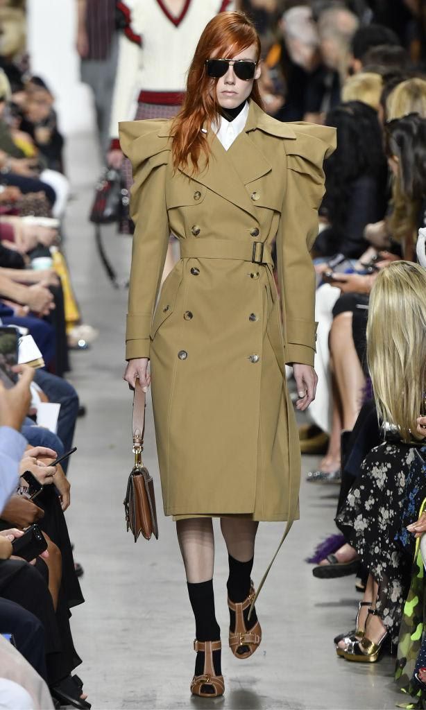 Trench coat with pleat detail from Michael Kors