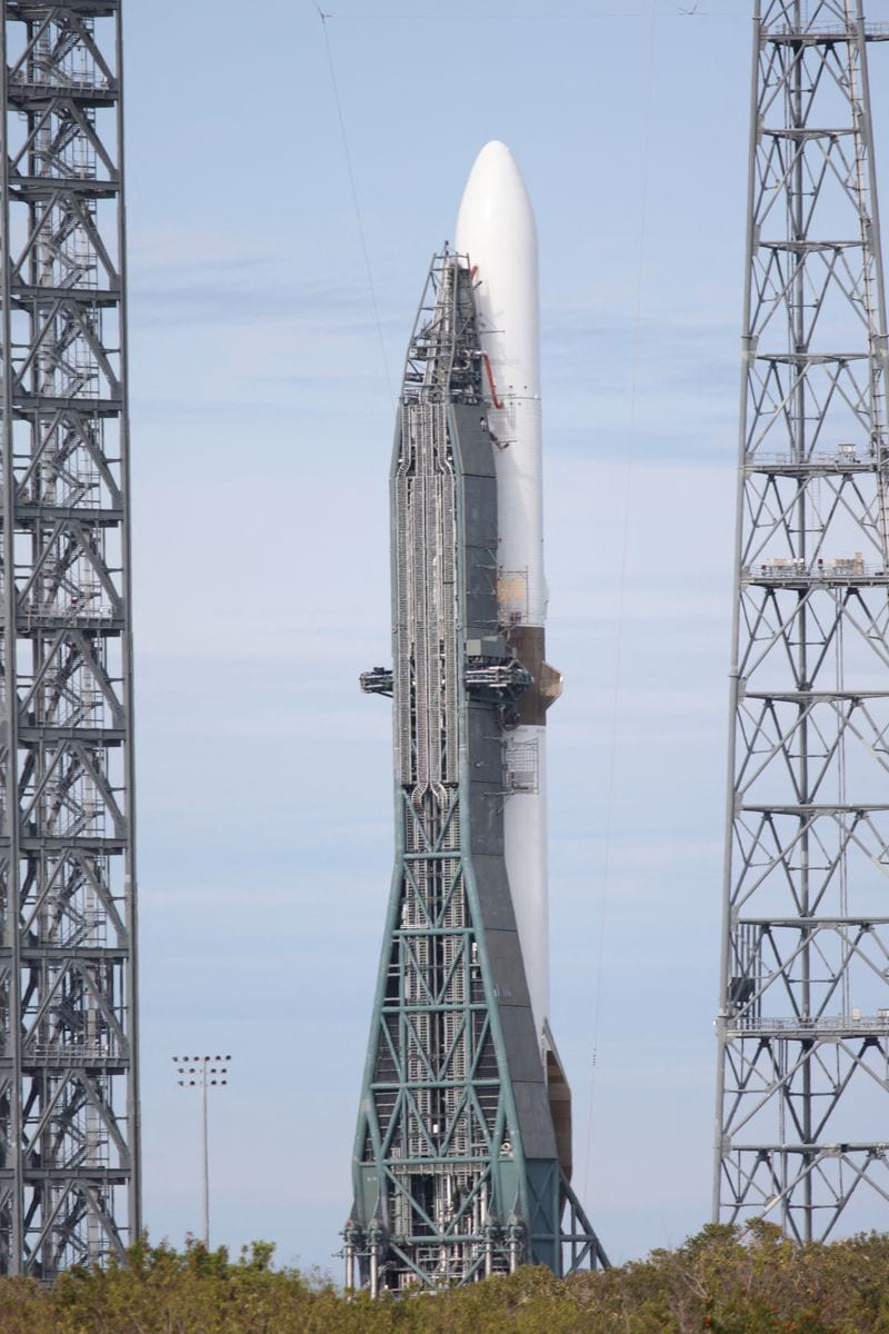 The Blue Origin New Glenn rocket at the Kennedy Space Center in Cape Canaveral, Florida.