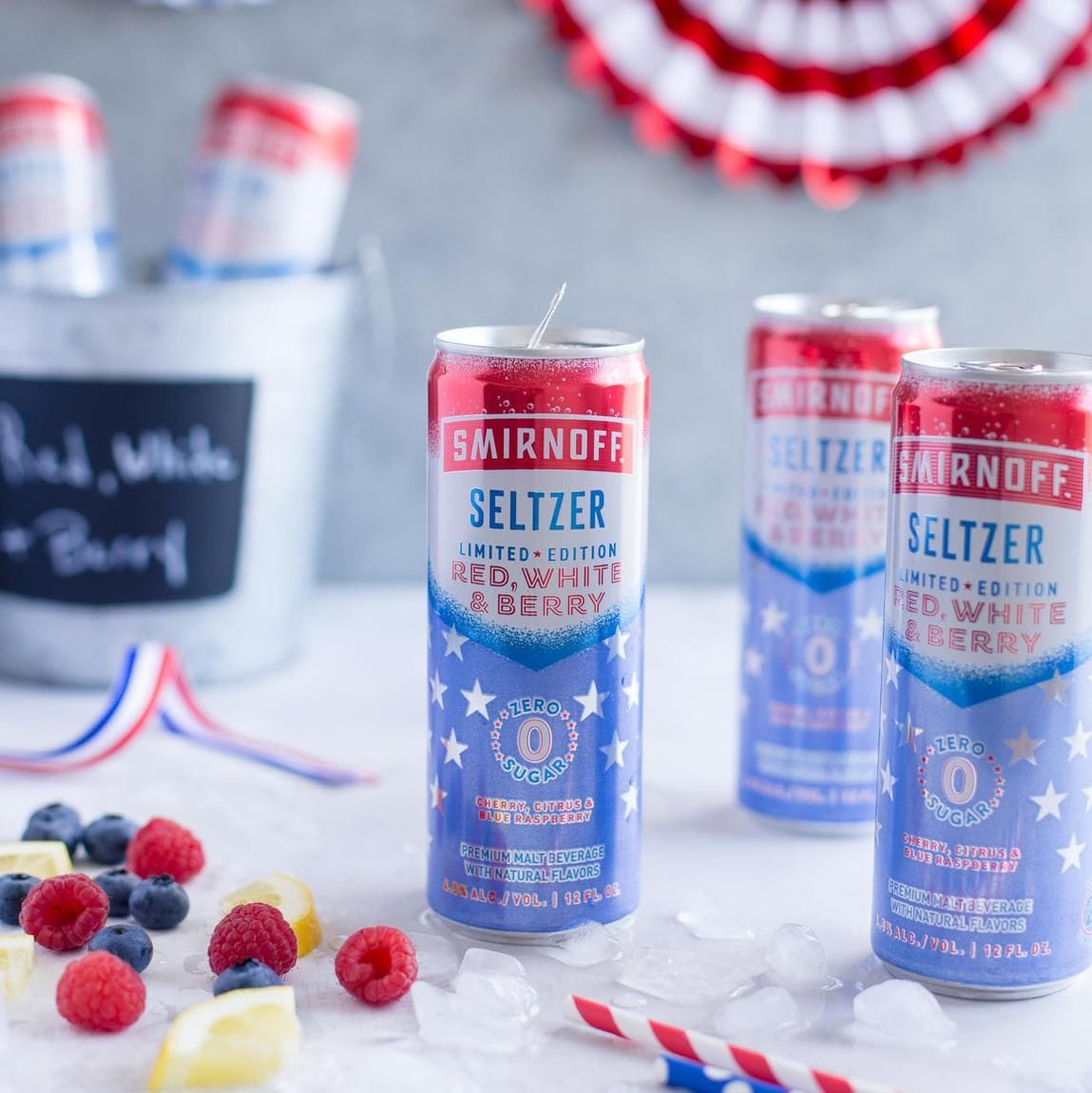 Smirnoff Red, White and Berry seltzer