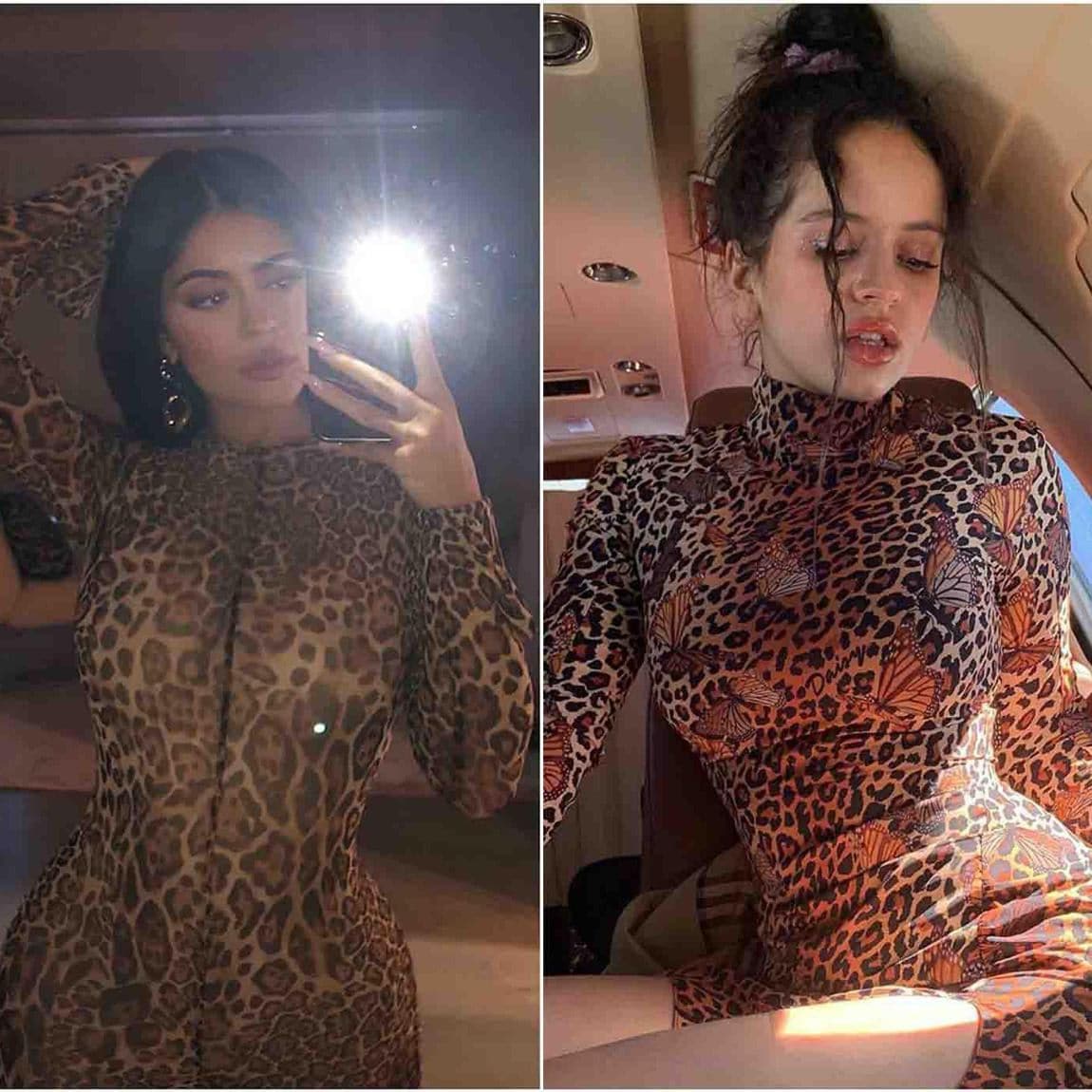 Kylie Jenner and Rosalia animal print