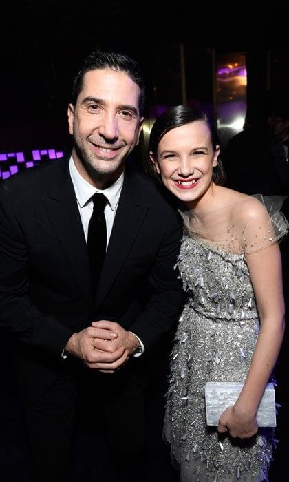 Millie made a new <i>friend</i>, David Schwimmer at the 2017 InStyle and Warner Bros. 73rd annual Golden Globe Awards post-party at the Beverly Hilton Hotel.
Photo: Matt Winkelmeyer/Getty Images for InStyle