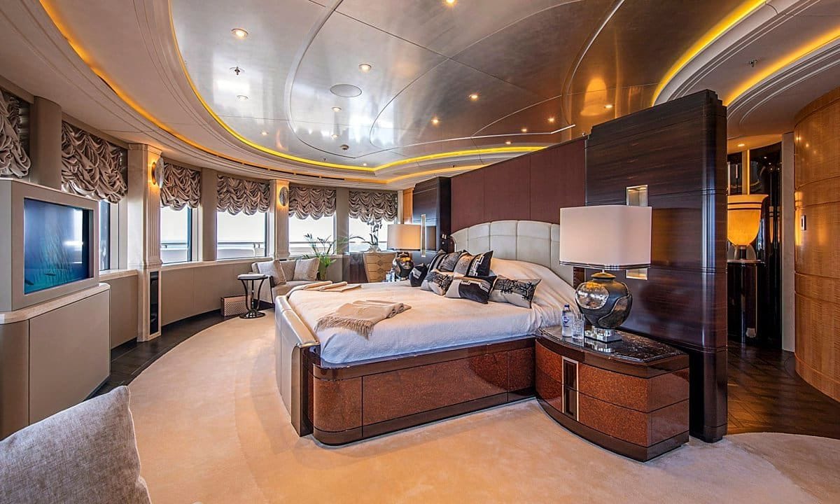 One of the bedrooms in the Valerie yacht