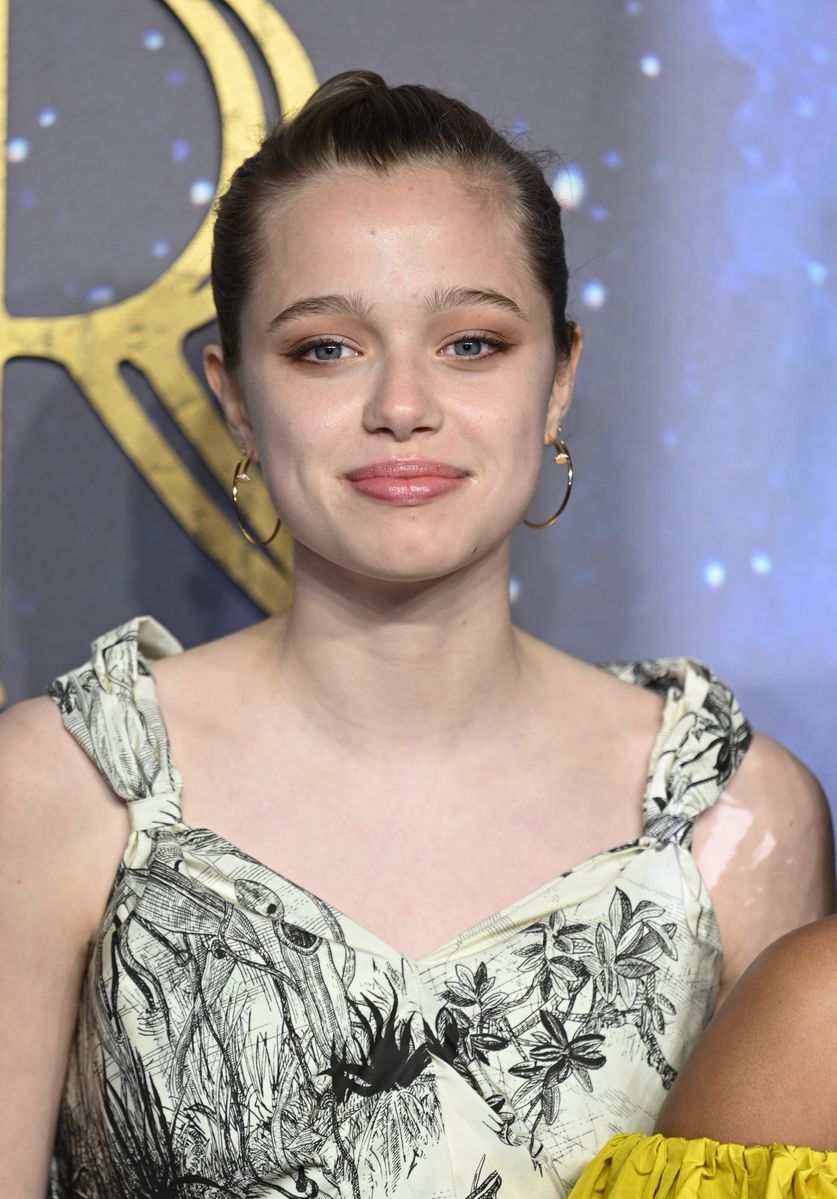 Shiloh Jolie-Pitt visits the "Eternal" UK premiere at BFI IMAX Waterloo on October 27, 2021 in London, England. 