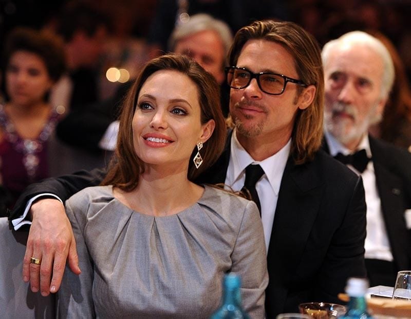 Angelina Jolie and Brad Pitt happy