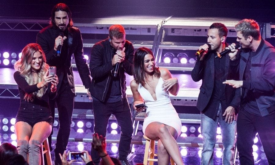 September 30: The Backstreet Boys serenaded <i>Bachelor</i> contestants Ashley Iaconetti and Becca Tilley on the Honda Stage at the iHeartRadio Theater in L.A.
Photo: Katherine and Mariel Tyler