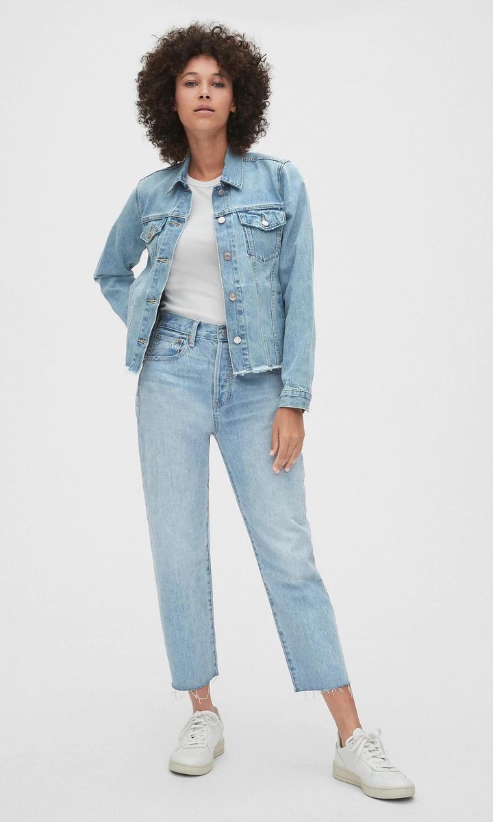 Mid Rise Boyfriend Jeans With Raw Hem by Gap