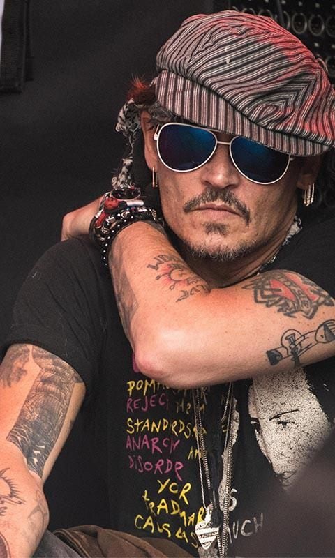 Johnny Depp en el set de filmacion