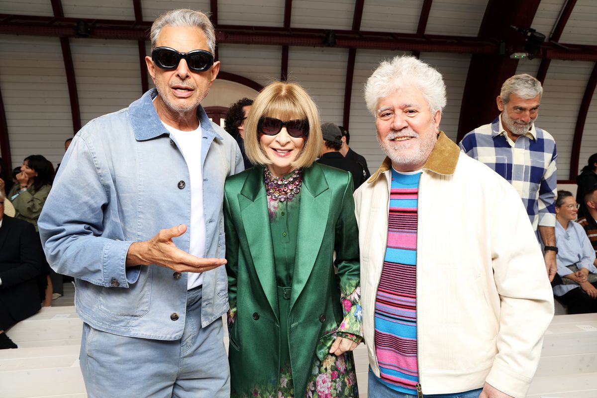 Jeff Goldblum, Anna Wintour, and Pedro Almodovar attended the Loewe Menswear Spring/Summer 2025 show on June 22, 2024, in Paris, France, as part of Paris Fashion Week. 