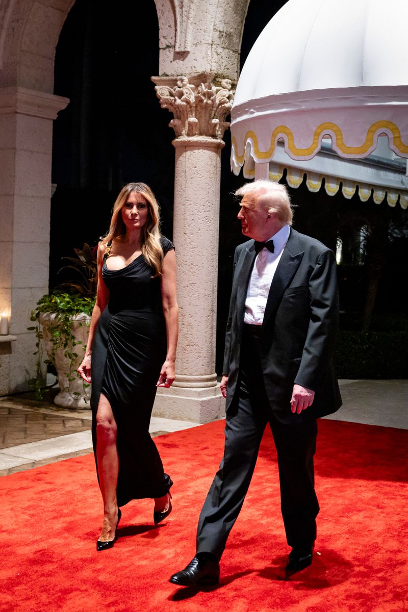 Donald Trump and his wife Melania at his Mar-A-Lago Club 