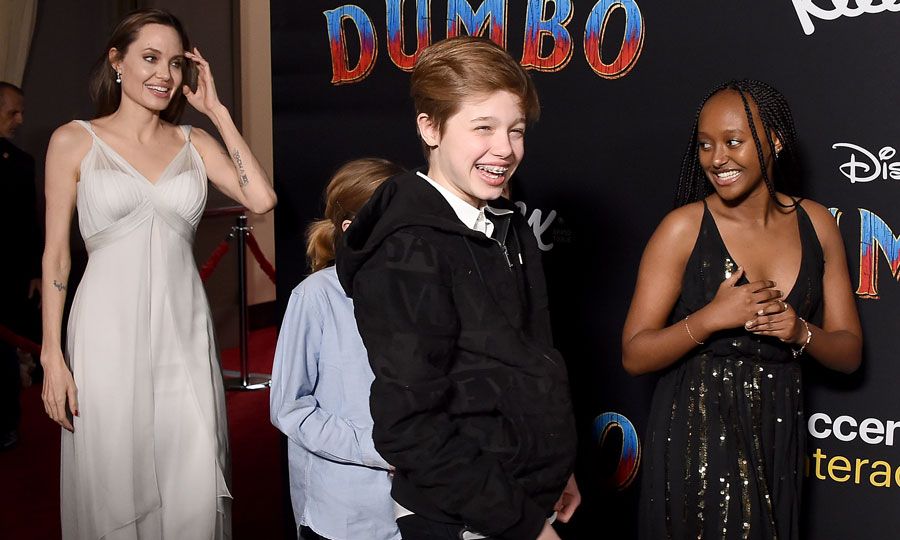 Angelina Jolie four children at Dumbo premiere 