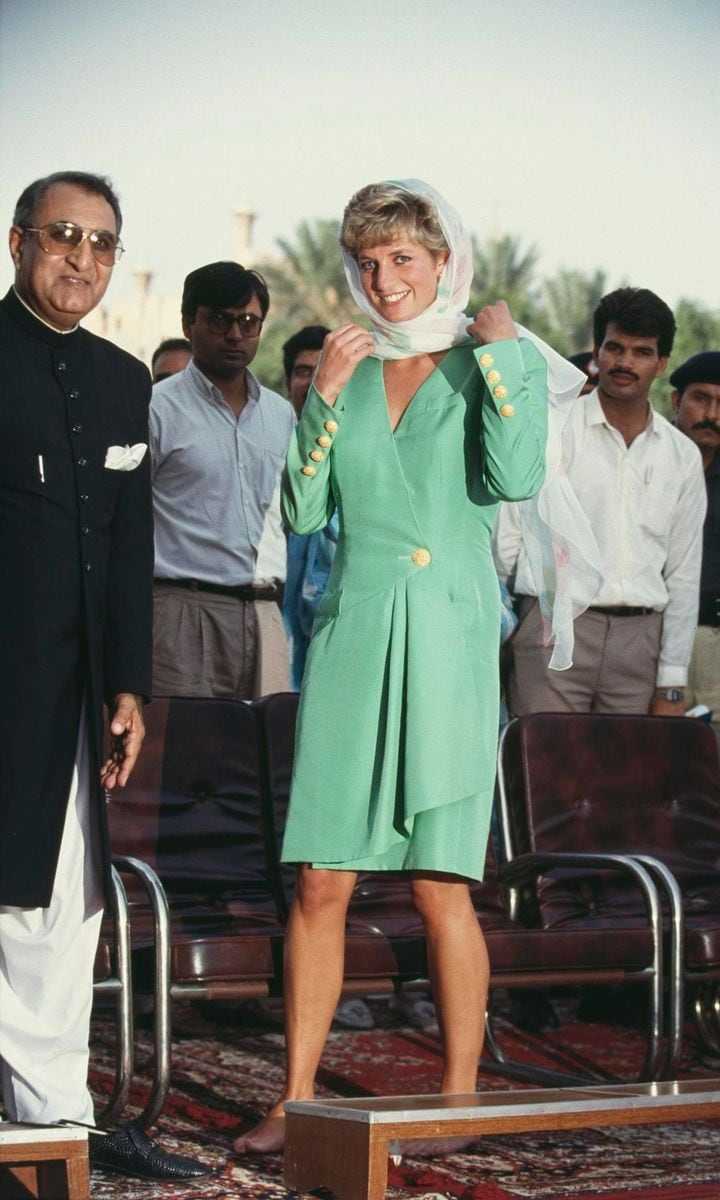 Princess Diana wearing green