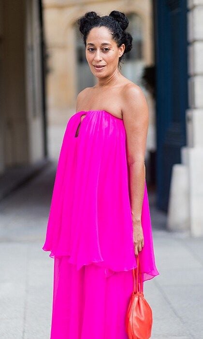 Tracee Ellis Ross sizzled in hot pink at Schiaparelli and Monique Lhuillier.
Photo: Christian Vierig/Getty Images