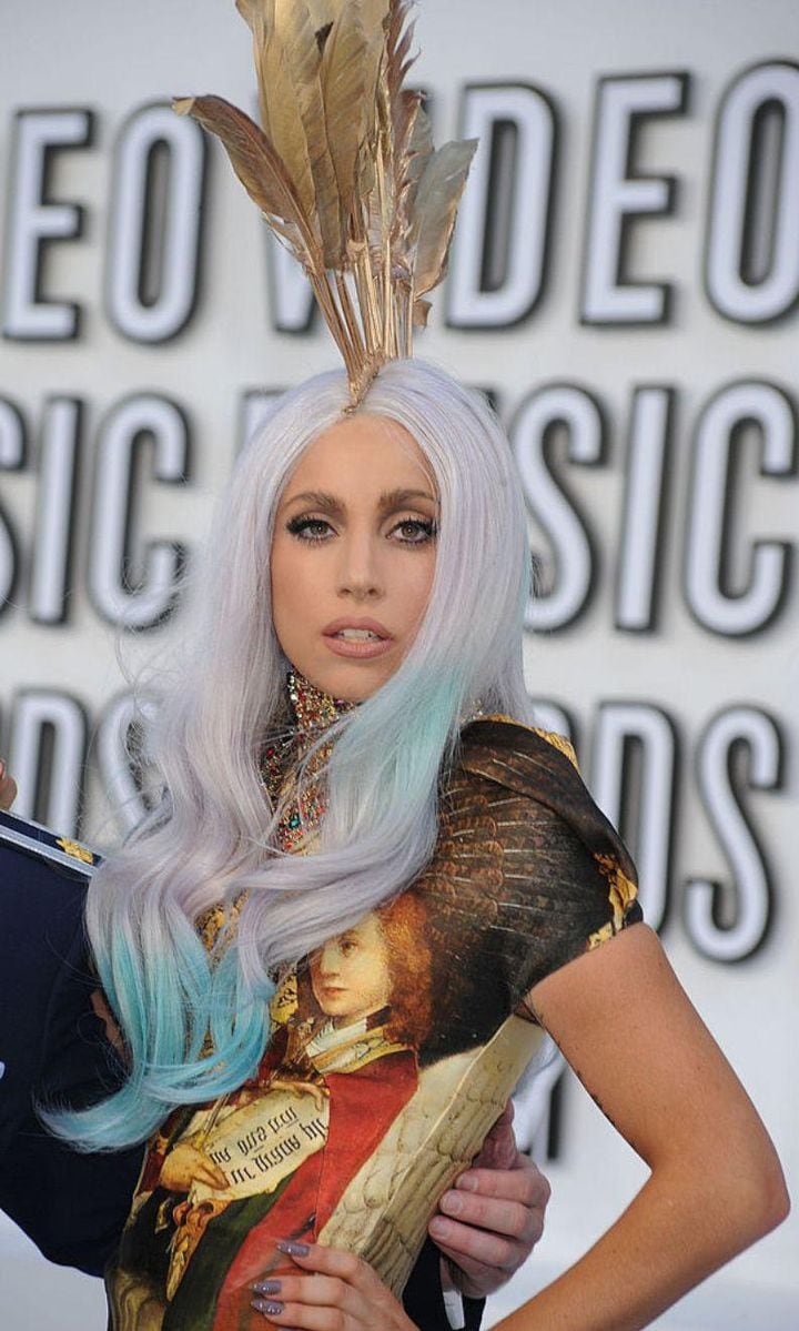 Lady Gaga hairstyles blue tips