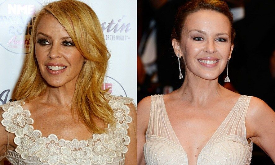 <b>Kylie Minogue</b> wasn't afraid to trade her signature sunny hair color for a deeper shade.
Photo: Getty Images