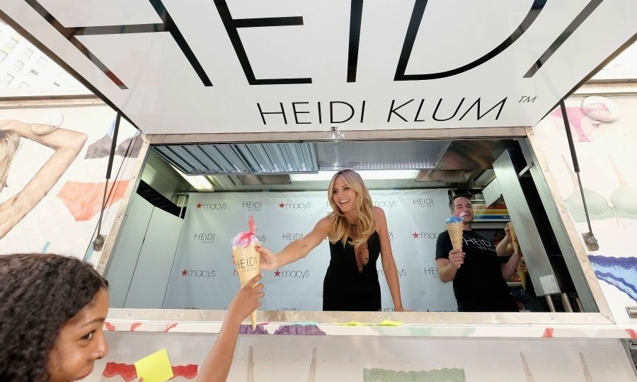 June 23: Heidi Klum hosted a sweet shopping event, complete with an ice cream truck, in honor of her Heidi by Heidi Klum collection at Macy's Herald Square NYC.
<br>
Photo: Getty Images