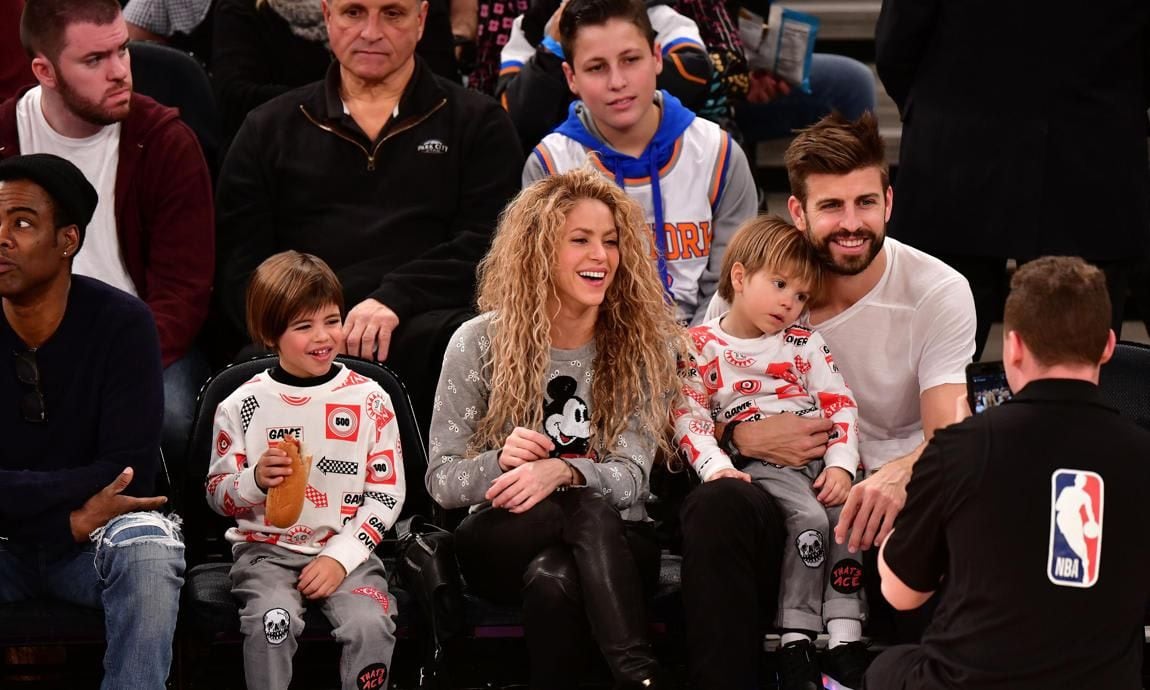 Shakira and Gerard Pique with sons Milan and Sasha