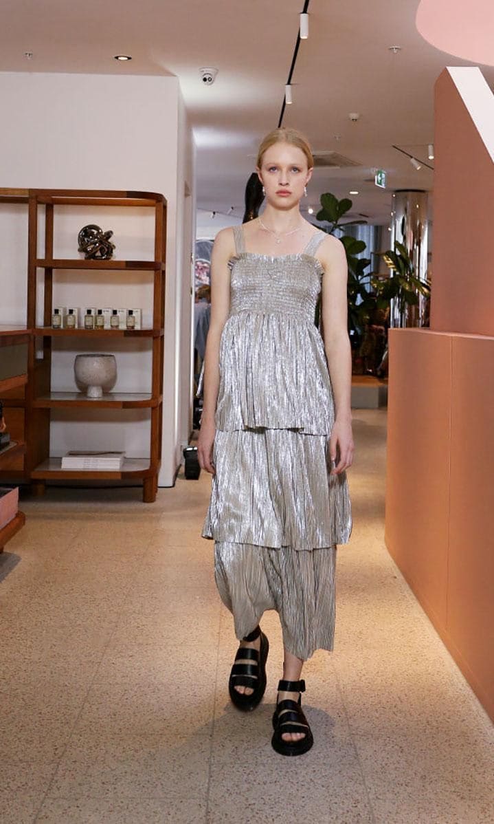 Hansen Gretel metallic dresses fashion runway fall winter 2019