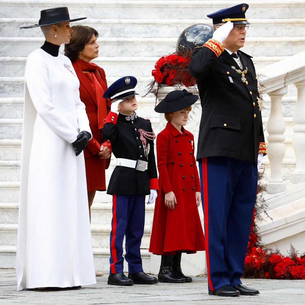 Like father, like son! Prince Jacques gave a salute like his dad Prince Albert.