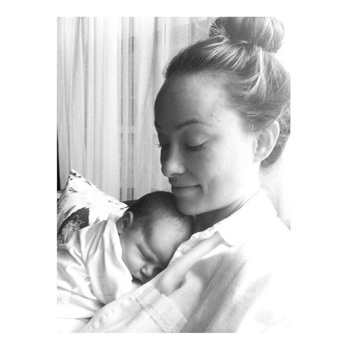 Olivia Wilde sweetly gazed at her daughter, Daisy Josephine Sudeikis, as the newborn slept soundly on the actress' chest.
Photo: Instagram/@oliviawilde