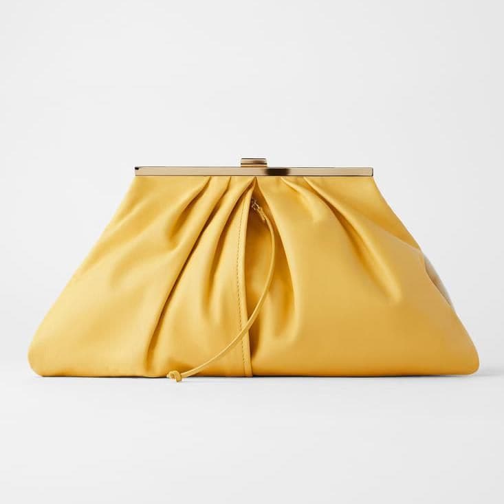 Soft leather frame maxi clutch handbag by Zara