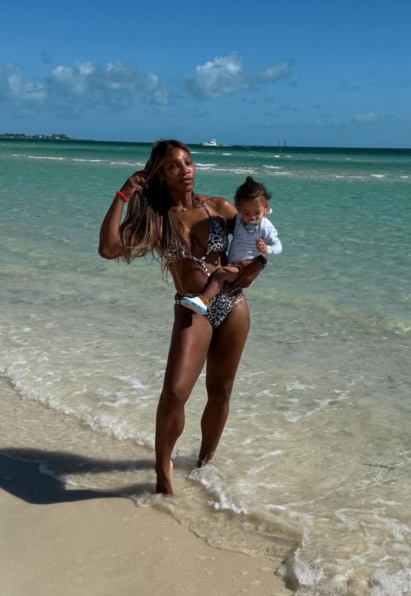 Serena Williams during her family vacation 