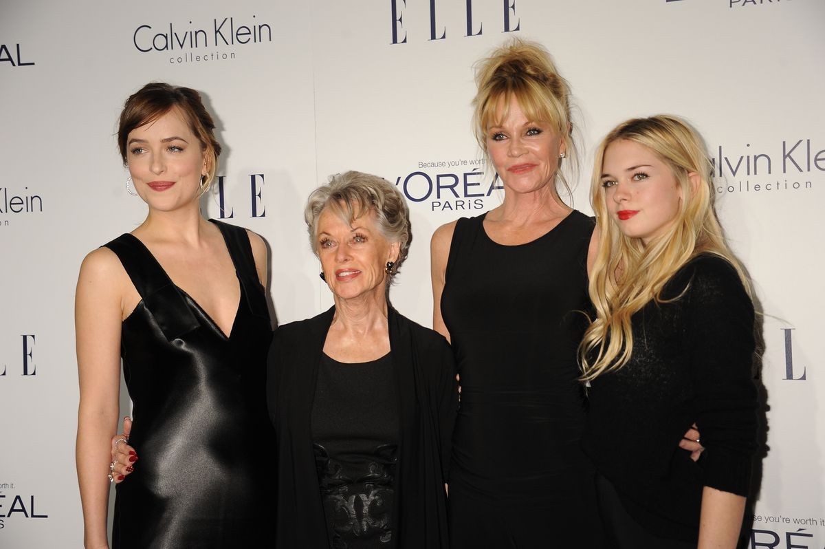 Stella comes from a prominent family of actors, including her grandmother Tippi Hedren, her mom Melanie Griffith, and her sister Dakota Johnson