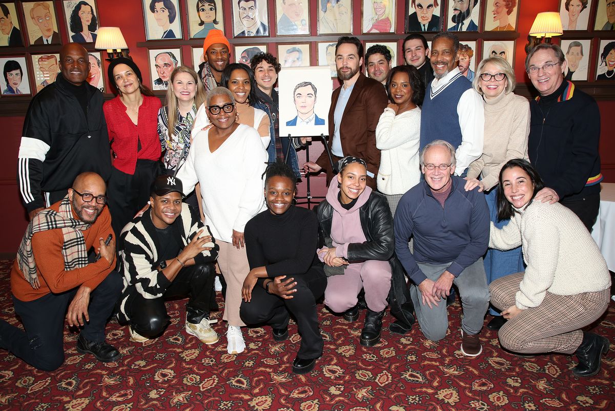 Holmes joined Jim Parsons and the cast of 'Our Town' in Sardi's