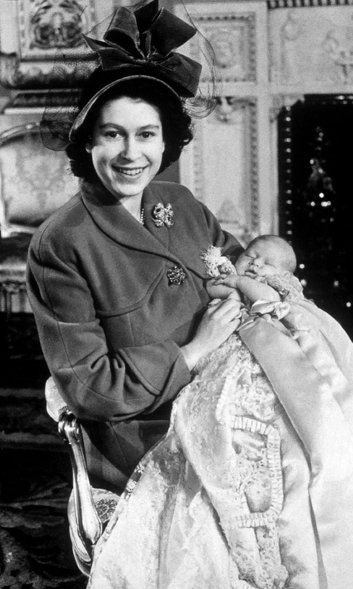 The couple welcomed their first child, Prince Charles, in 1948.